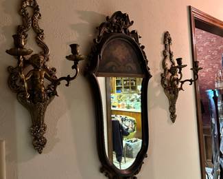 Mirror, Cherub Candlesticks 