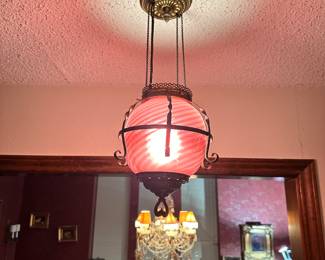 Cranberry Glass Chandelier 