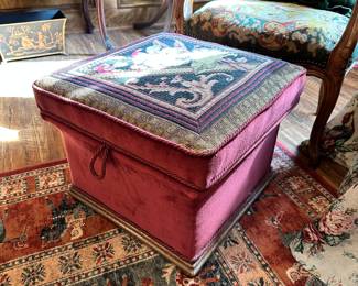Needlepoint Storage Ottoman