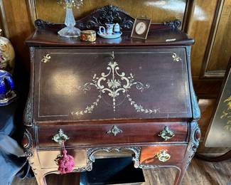 Antique Mother of Pearl Inlayed Secretary
