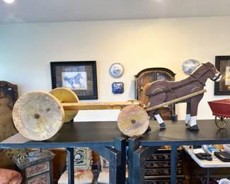 Wood Horse and Wagon