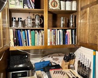 Coffee items, Knives, Cookbooks