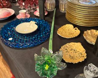 Colored Glass, Gold Plated, etc.