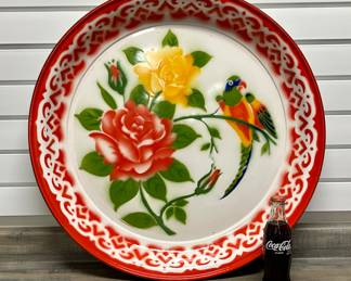 Very large 24 inch vintage enamelware tray