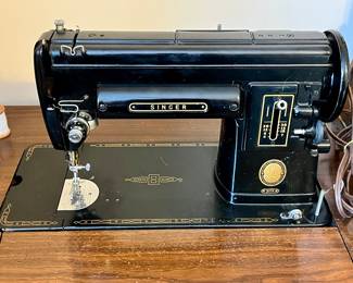 Vintage Antique Singer Sewing Machine 301A with Cabinet -Runs