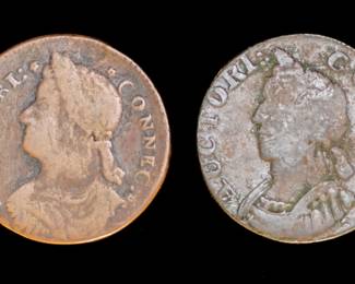 Lot 91: 1786 & 1787 Colonial Connecticut Copper Cents