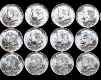 Lot 160: $9FV 1964 U.S. JFK Halves - BU