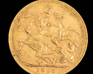 Lot 53: 1908 Great Britain Gold Sovereign