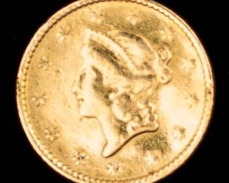 Lot 65: 1853 U.S. Gold $1