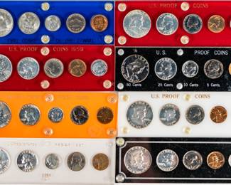 Lot 118: Eight Mixed Date U.S. Silver Proof Sets