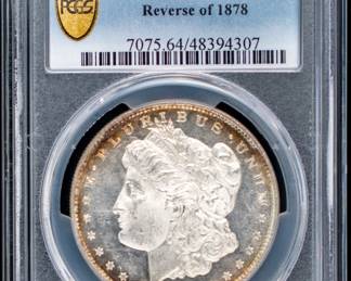 Lot 26: 1878 7TF U.S. Morgan Silver Dollar PCGS MS64PL