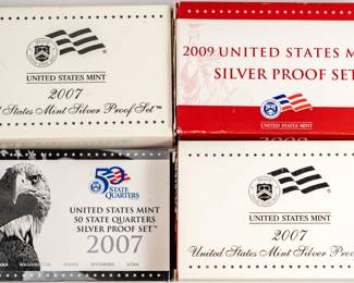 Lot 124: Four Mixed Date U.S. Proof Sets