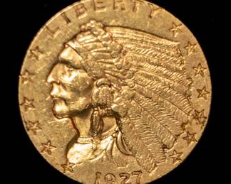 Lot 150: 1927 U.S. $2.5 Indian Head Gold Coin