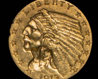 Lot 169: 1913 U.S. $2.5 Indian Head Gold Coin