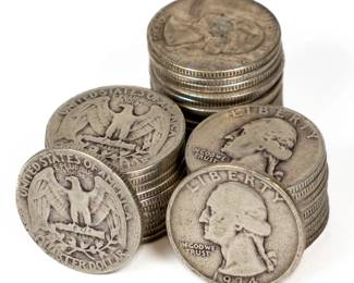 Lot 177: $10FV Mixed U.S. 90% Silver Quarters