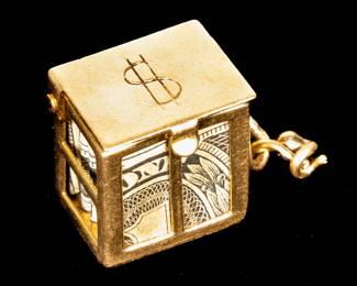 Lot 138: 14k Lucky Dollar Charm Box