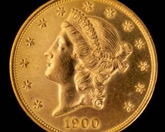 Lot 23: 1900 U.S. $20 Liberty Head Gold Coin