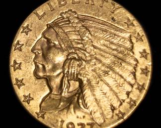 Lot 153: 1927 U.S. $2.5 Indian Head Gold Coin