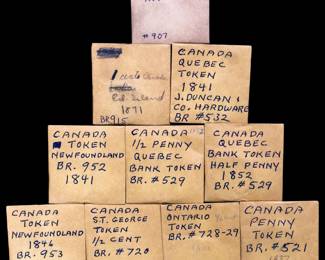Lot 158: Ten Early Canadian Tokens