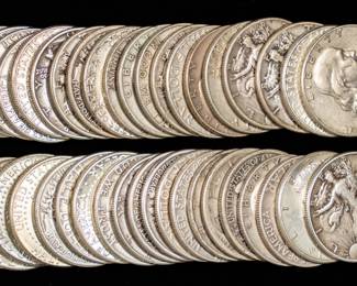 Lot 67: $20FV U.S. 90% Silver Half Dollars