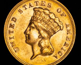 Lot 83: 1878 U.S. $3 Indian Princess Gold Coin