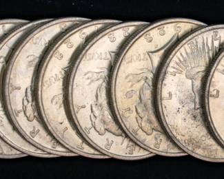 Lot 31: 1923 U.S. Silver Peace Dollars (10)