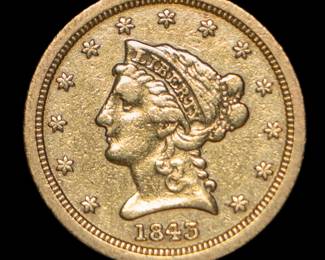 Lot 170: 1843-O U.S. $2.5 Liberty Head Gold Coin