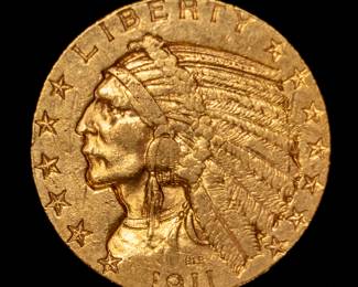 Lot 149: 1911 U.S. $5 Indian Head gold Coin