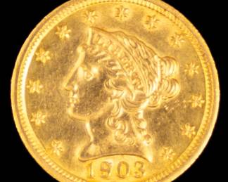 Lot 28: 1903 U.S. $2.5 Liberty Head Gold Coin