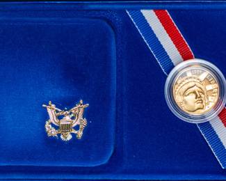 Lot 85: 1986 U.S. $5 Proof Gold Coin in Packaging