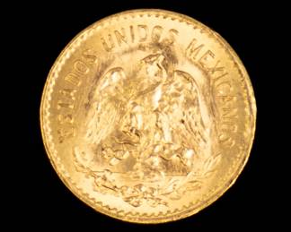 Lot 54: 1955 Mexican Cinco Pesos Gold Coin