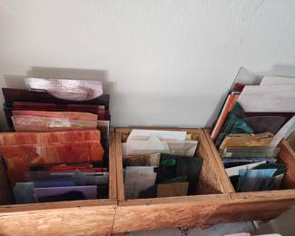 Assortment of stained glass pieces