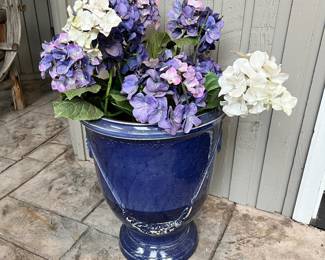 Blue Ceramic Urn Planter