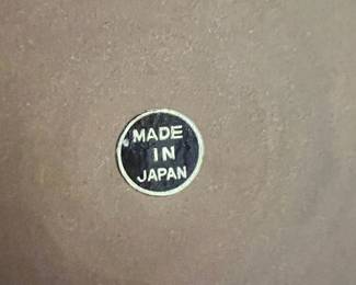 Mid Century Pottery Blue Feathered Pattern Vase - Made in Japan