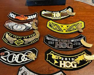 Assortment of Hog Harley Owners Group Patch