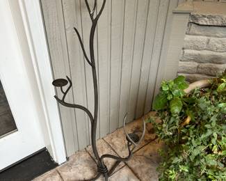 Tree/Vine Themed Wrought Iron Candle Holder Stand