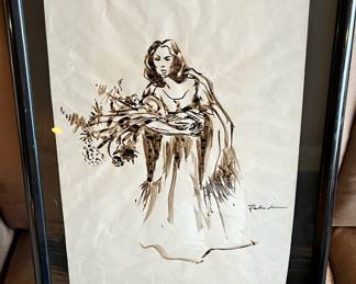 Portrait of Women Holding Bouquet by Ricardo Penalver