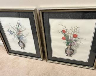 Framed Copperplate Etching Prints by Rick Loudermilk - Dragon Vase, Dragon Vase II