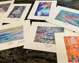 Assortment of Richard H. Fox Watercolor Prints