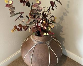 Brown Terra Cotta Bulbous Vase