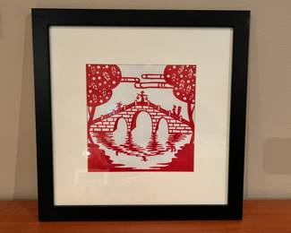 Paper cutting of Seven Star Bridge by Zheng Mengjia