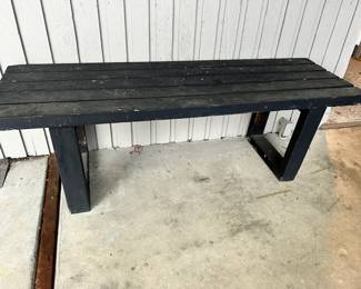 Black Wooden Outdoor Bench