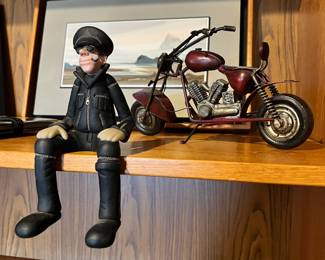D Manning Shelf Sitting Biker Figurine
