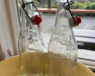 2 Geyer Freres Maison Fondee Glass Bottles with Stopper