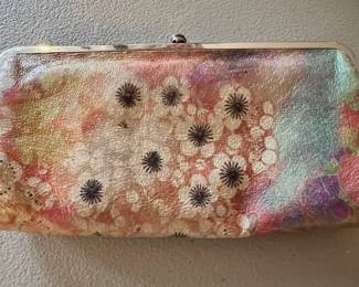 Hobo The Original Floral Leather/Kiss Lock Clutch Wallet