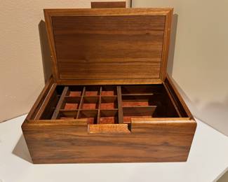 Burlwood & Two Toned Wood Jewelry Box