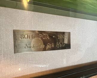 80th PGA 1998 Watercolor of Golf Course"Sahalee 9th Hole" by Owen Hall