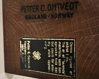 Carved Wood Baby Head Sculpture by Petter C. Omtvedt