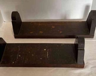 Two Carved Antique Bookends