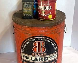 Four Vintage Tins Braun Bros, Amphora, Monarch Tea,  Bader